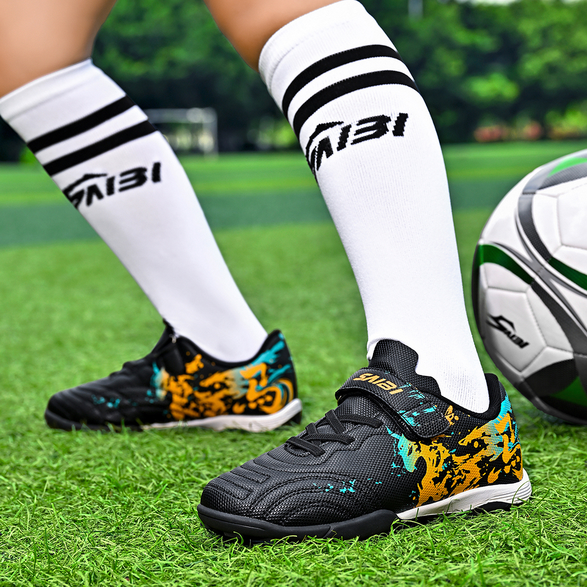 2370S-Kids' PU Upper Turf Soccer Cleats Sizes 30-38 — 5