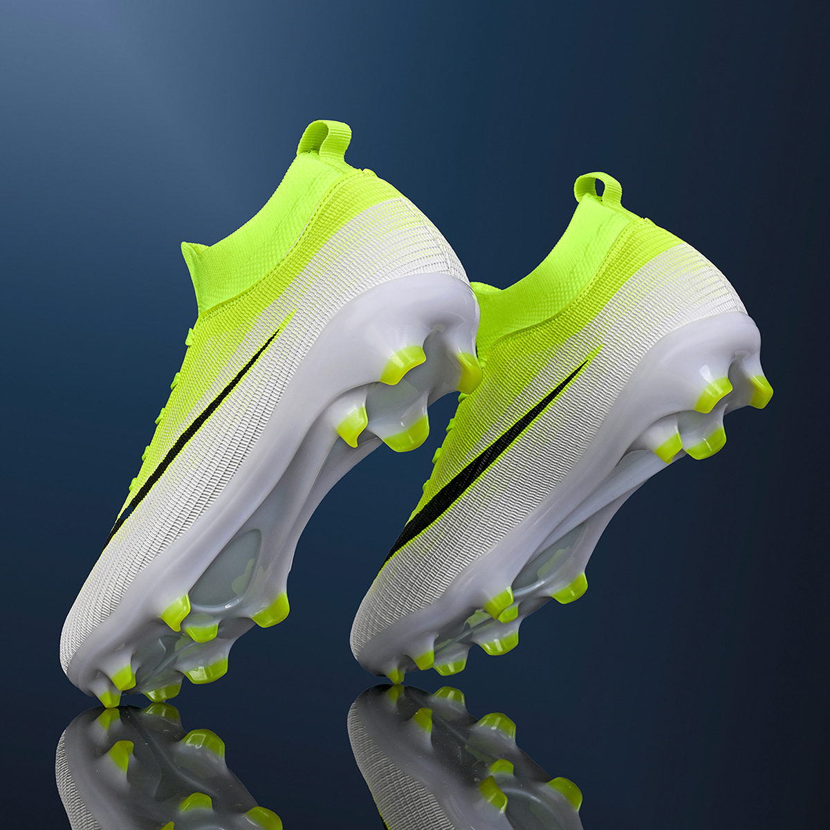 3802C-Stock High Top Lace-up FG Football Shoes,EU Sizes 35-45 — 5