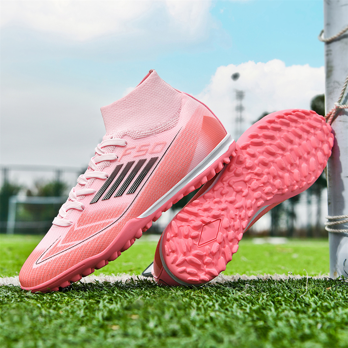 F004S-Stock High Top TF Football Shoes,EU Sizes 35-45 — 9