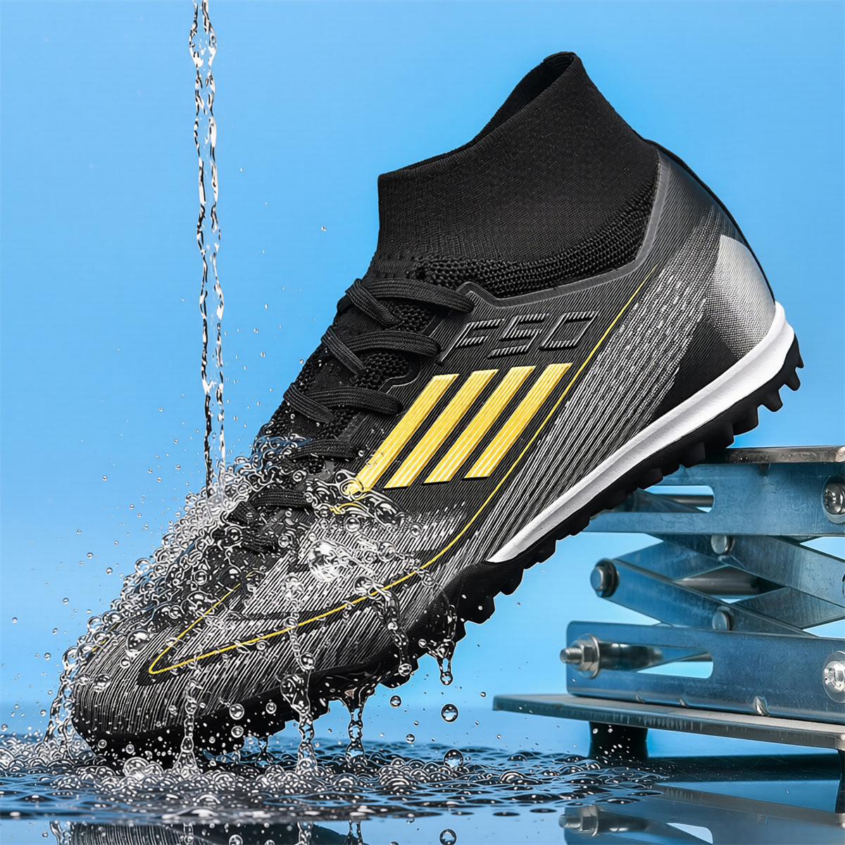 F004S-Stock High Top TF Football Shoes,EU Sizes 35-45 — 3