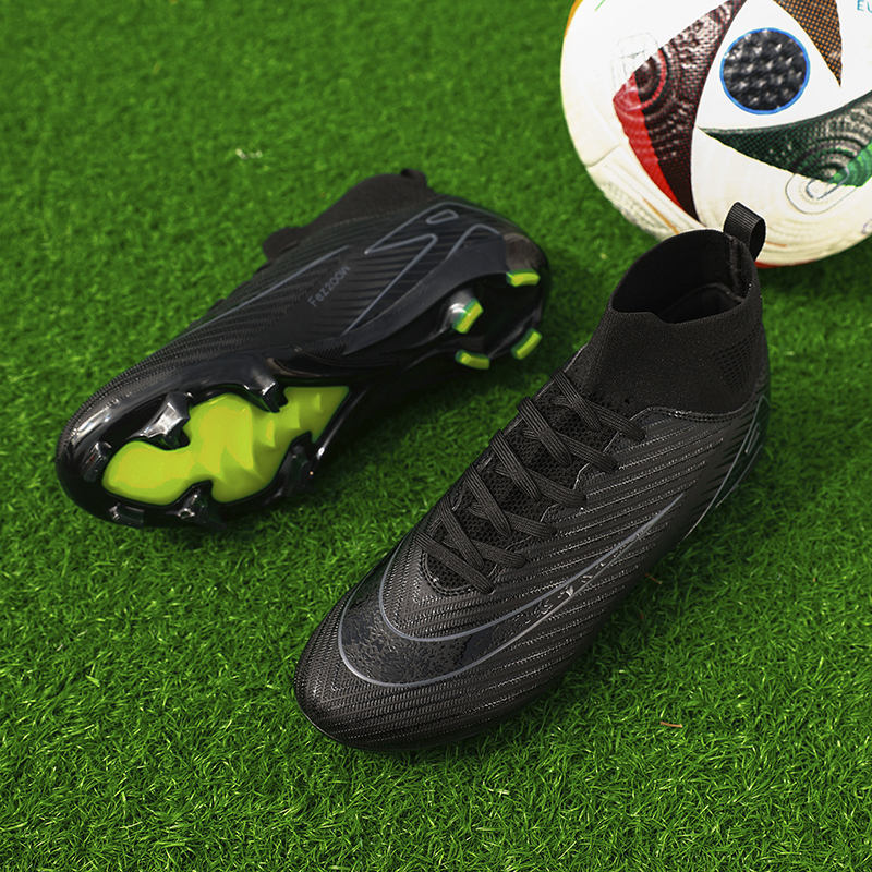 1688C-High-Cut Long-Stud Soccer Cleats with PU Upper, Sizes 32-45 — 1