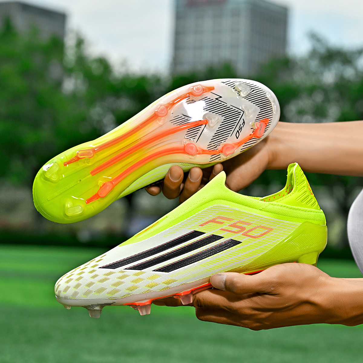 JDQ-004C-Stock Slip-on Firm Ground Football Shoes,EU Sizes 35-45 — 13