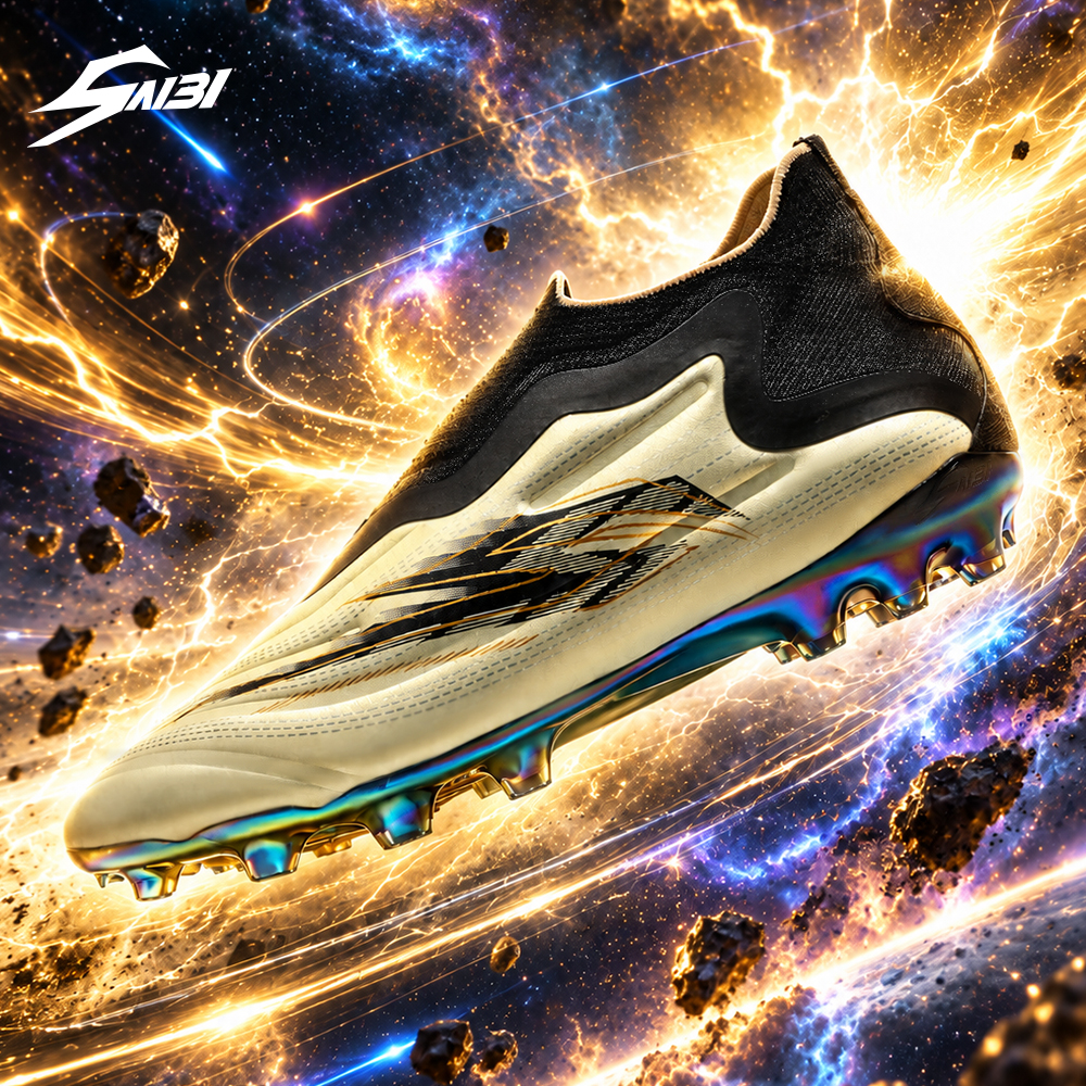 3400J-Stock High Top Slip-on Electroplated Firm Ground Football Shoes,Size 32-45 — 12