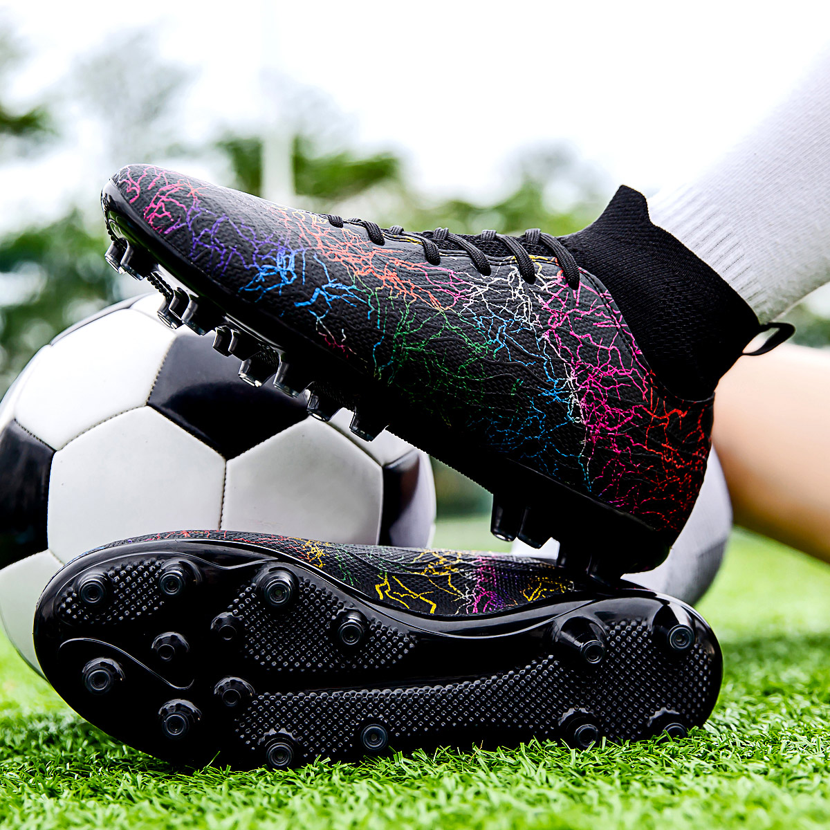 1986C-High-Cut Lace-Up Soccer Cleats Sizes 32-46 — 6