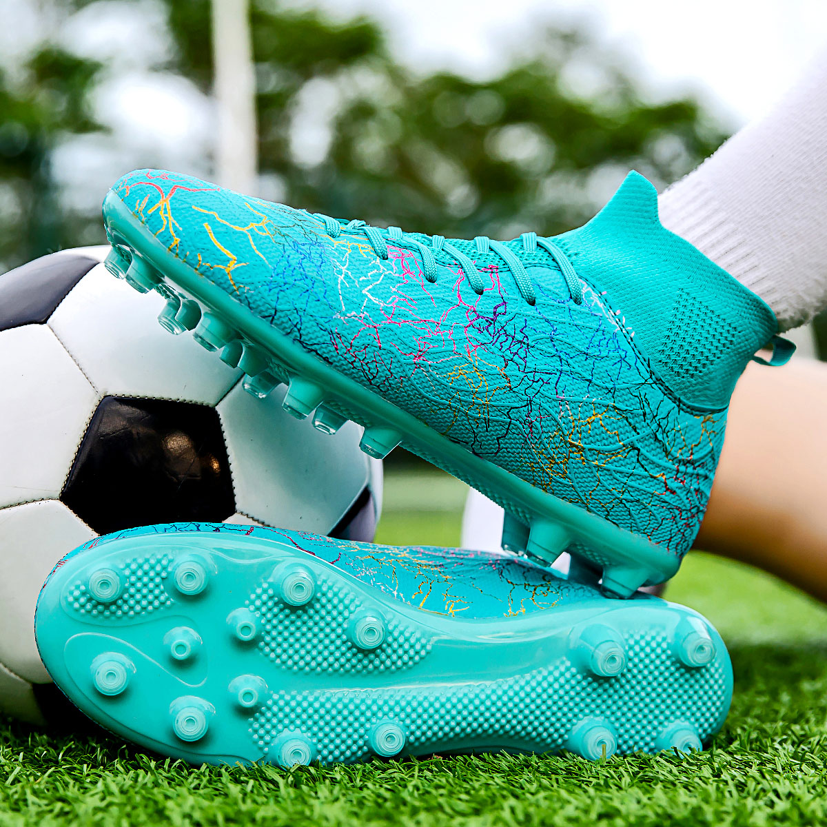1986C-High-Cut Lace-Up Soccer Cleats Sizes 32-46 — 9