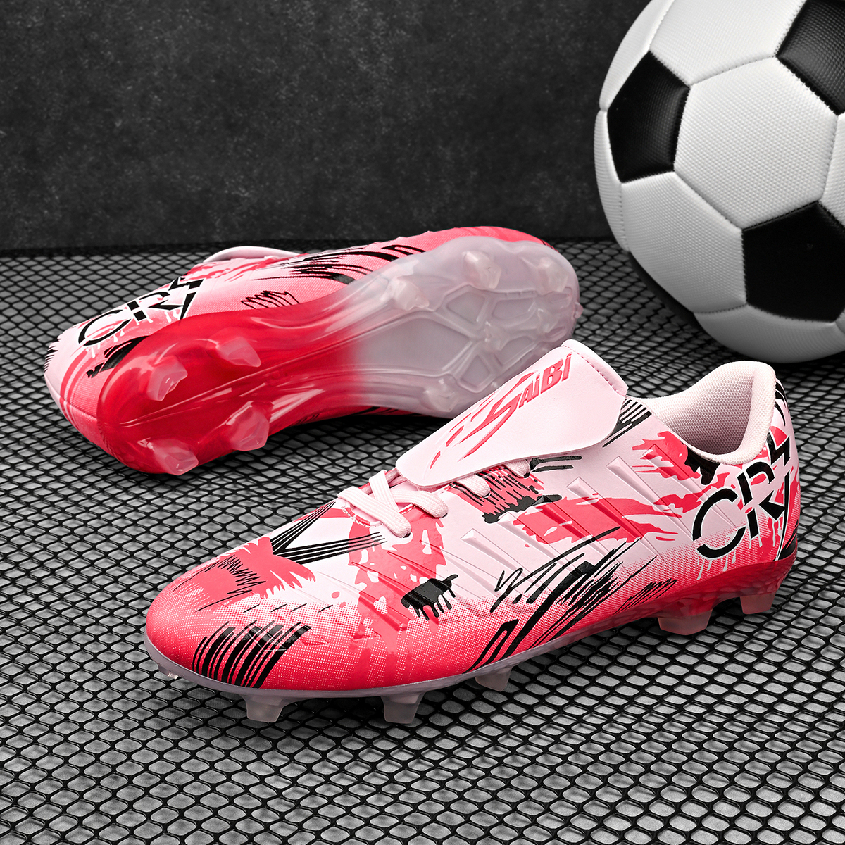 S-0377C-Stock Fold-Over Tongue FG Football Shoes — 7