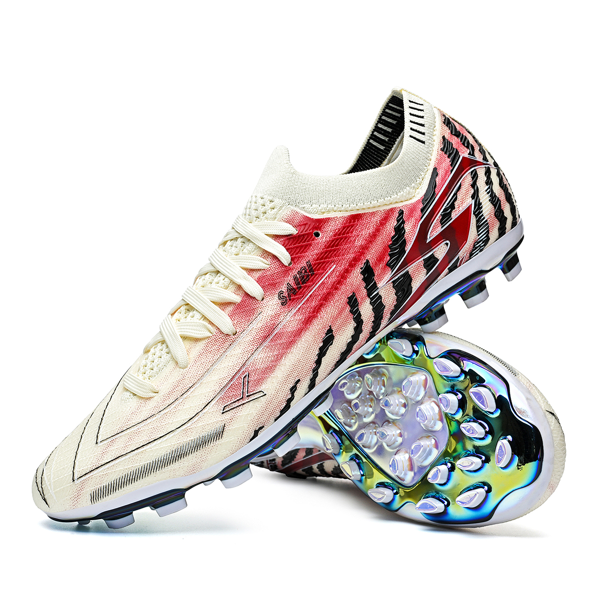 3649MJ-TPU Long-Stud Soccer Cleats with Holographic Gold Sole, Sizes 35-45 — 11