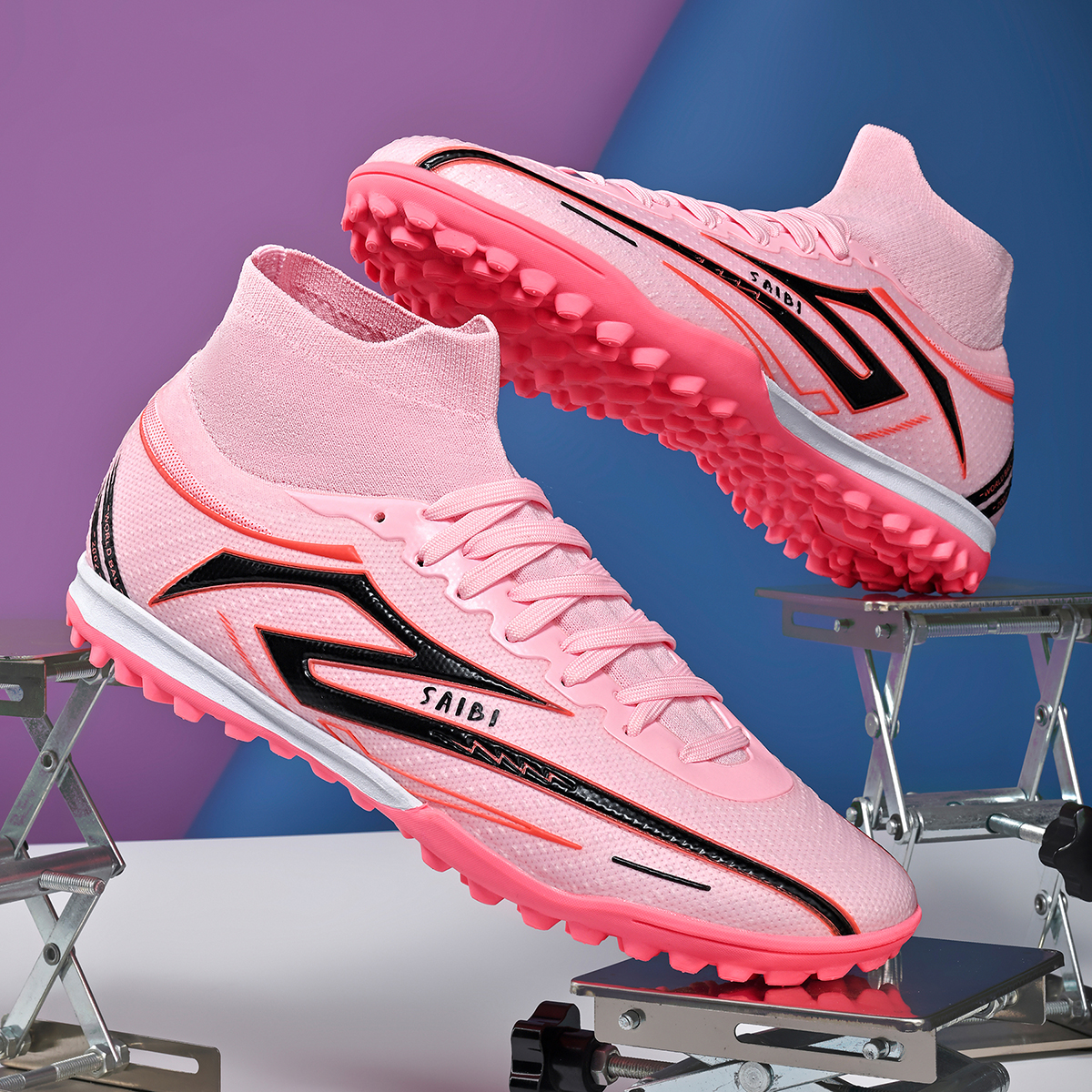 3366S-TPU High-Cut Lace-Up Turf Soccer Cleats Sizes 35-45 — 2