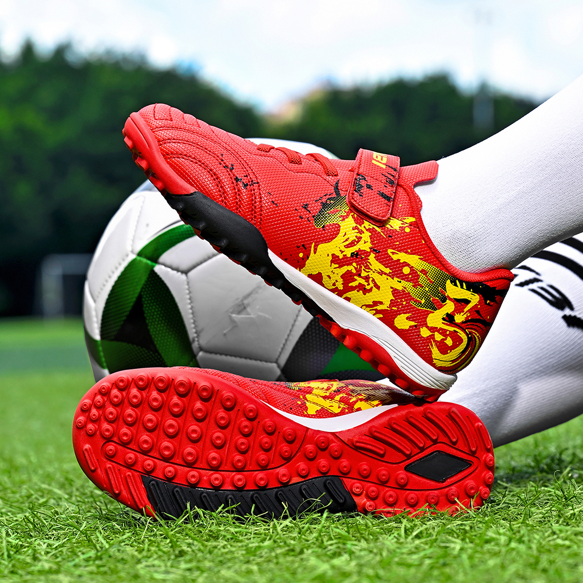 2370S-Kids' PU Upper Turf Soccer Cleats Sizes 30-38 — 9