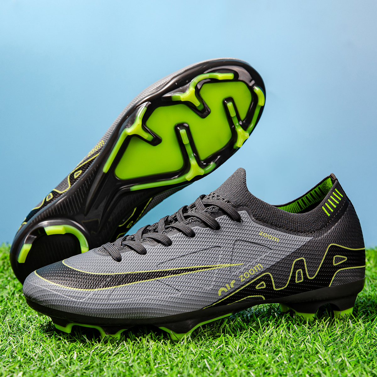 198C-TPU Seamless Upper Long Stud Soccer Shoes Football Cleats Sizes 35-45 — 9