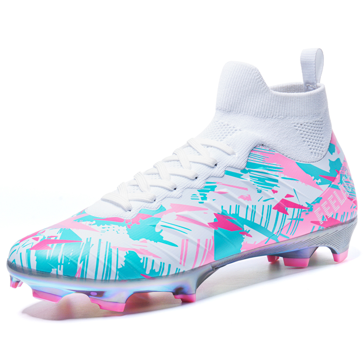 1916J-Holographic Gold Sole High-Cut Soccer Cleats Sizes 35-45 — 2