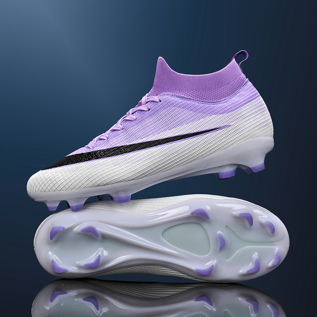 3802C-Stock High Top Lace-up FG Football Shoes,EU Sizes 35-45 — 1