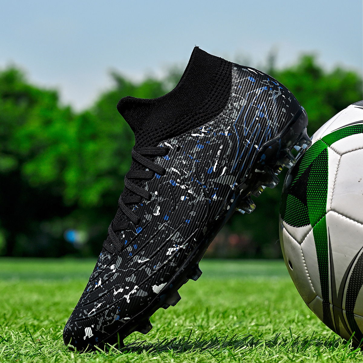 3300M-Stock High Top Multi Ground Football Shoes,Sizes 35-45 — 7