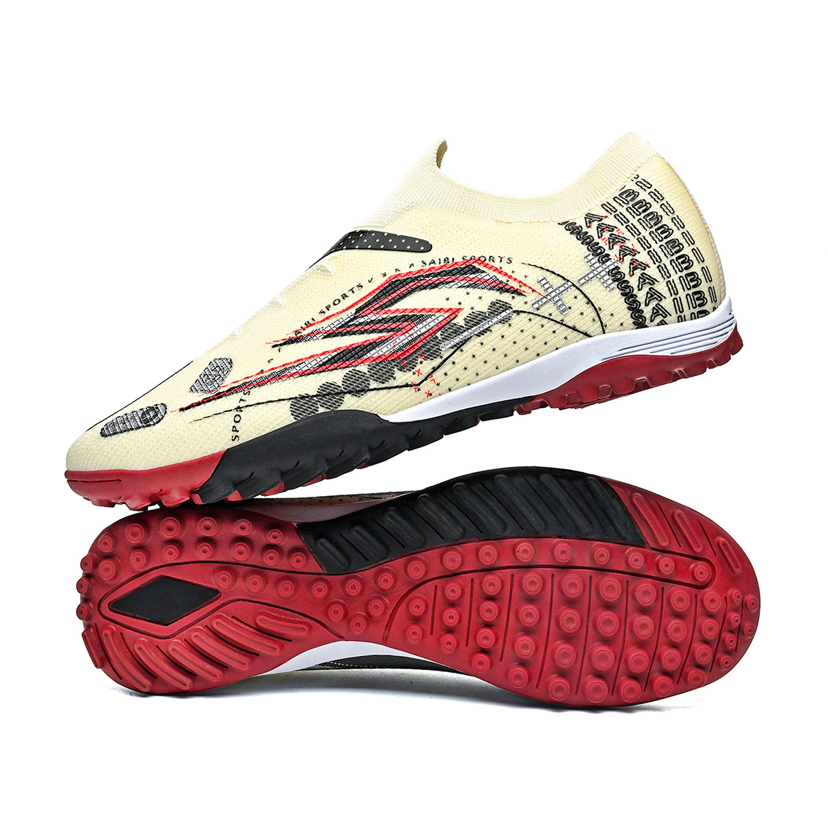 3942S-Stock Slip-on TF Football Shoes,EU Sizes 35-45 — 9