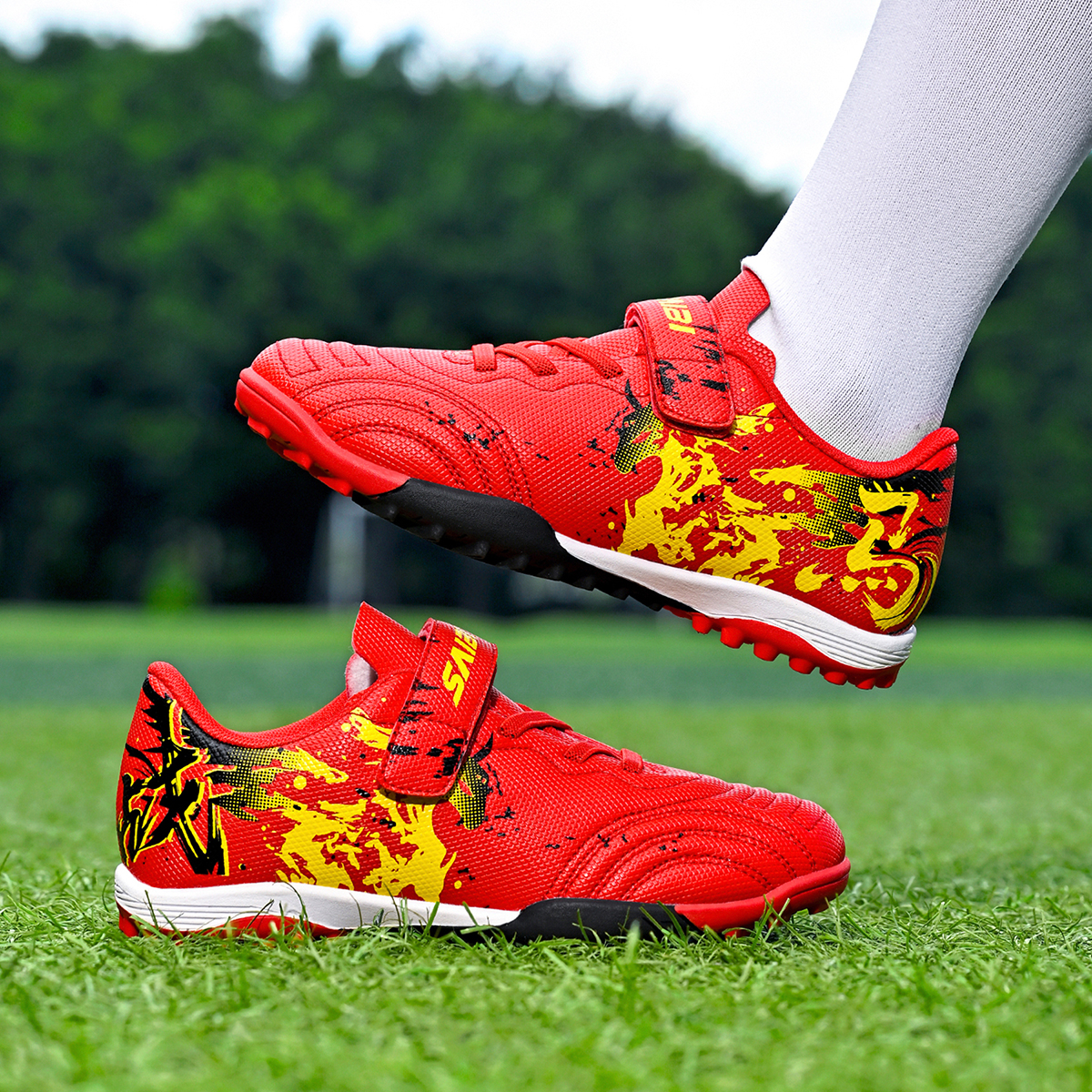 2370S-Kids' PU Upper Turf Soccer Cleats Sizes 30-38 — 8