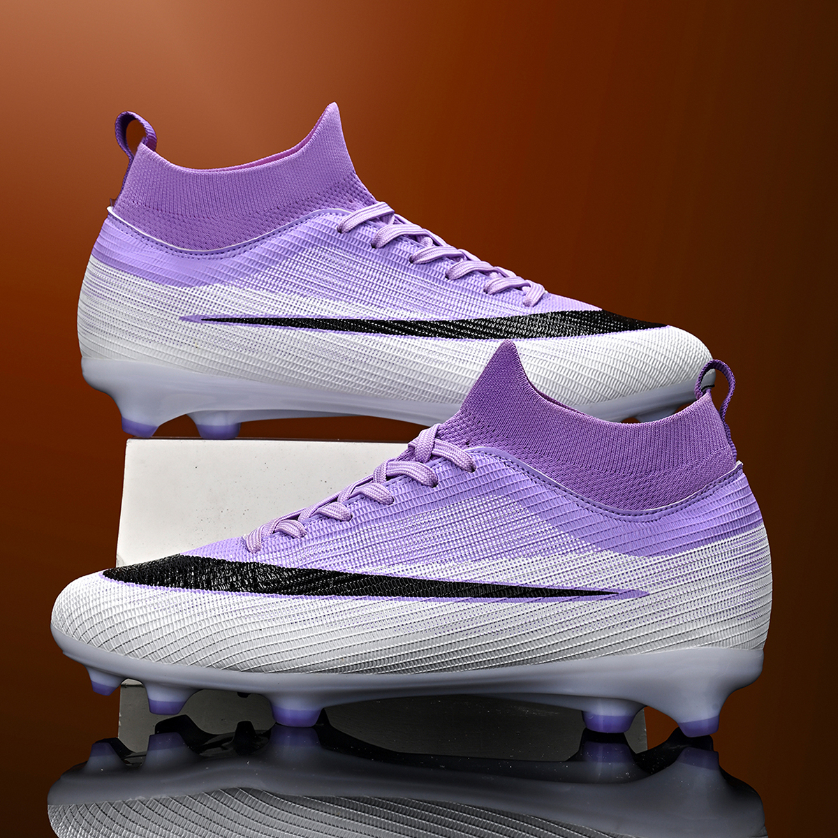 3802C-Stock High Top Lace-up FG Football Shoes,EU Sizes 35-45 — 8