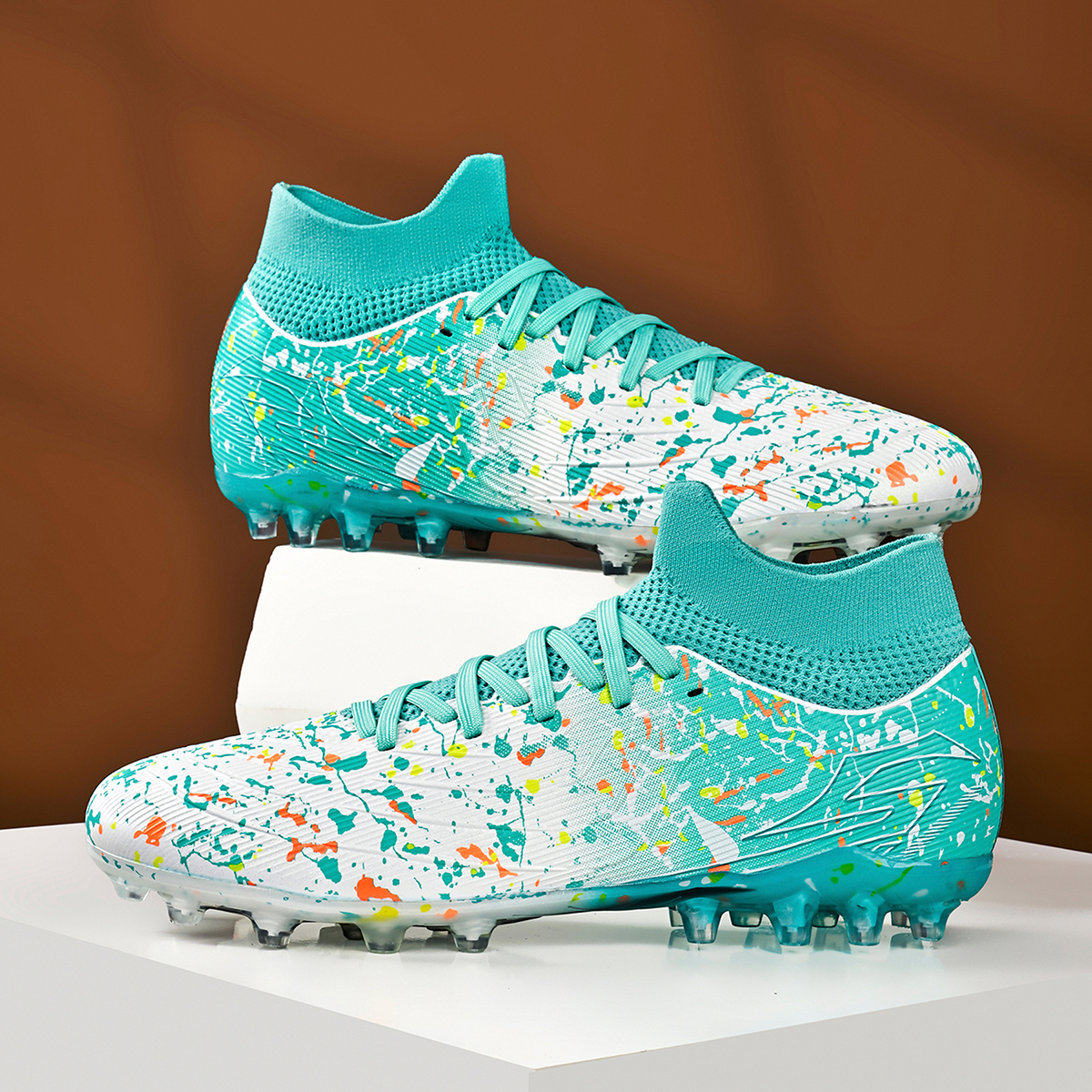 3300M-Stock High Top Multi Ground Football Shoes,Sizes 35-45 — 4
