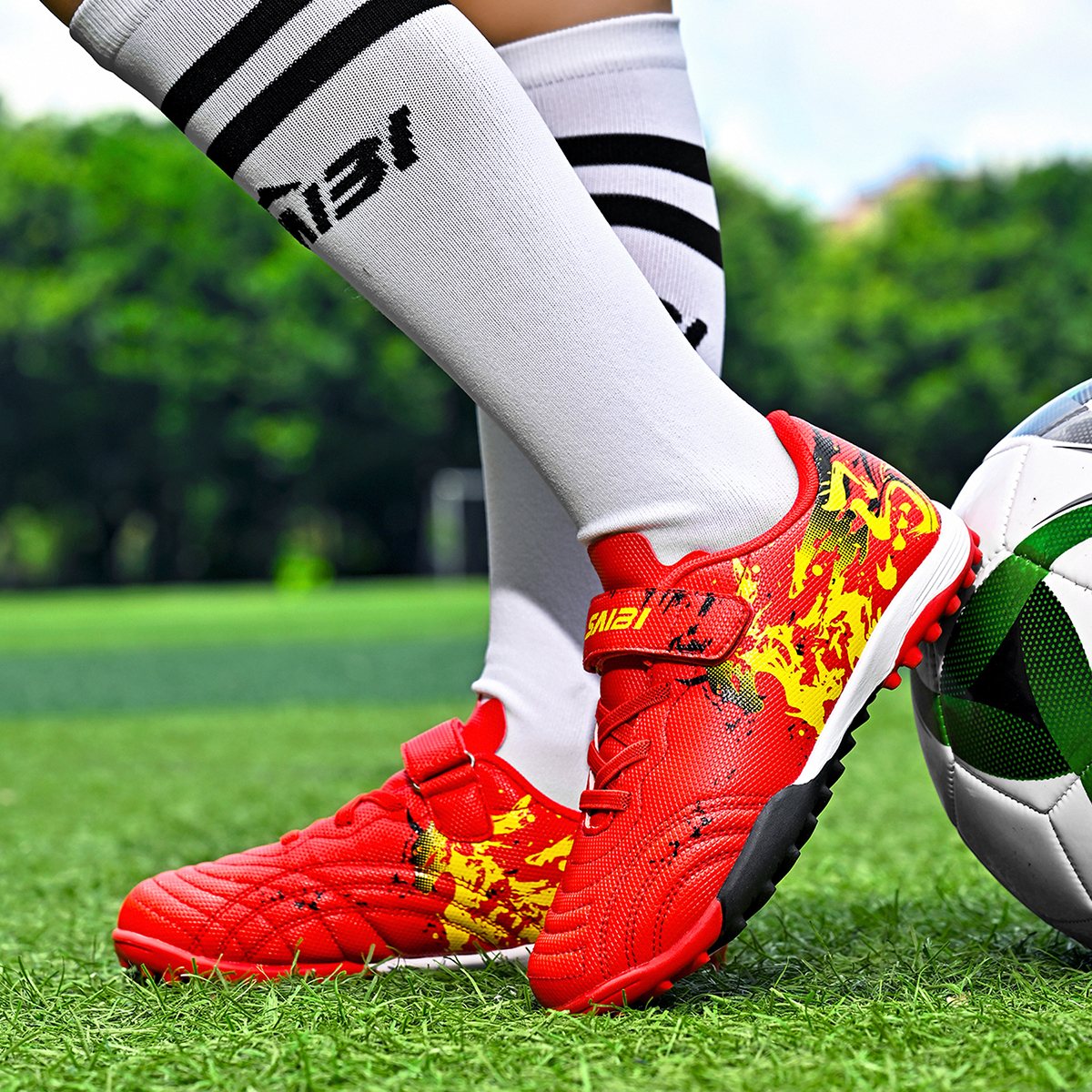 2370S-Kids' PU Upper Turf Soccer Cleats Sizes 30-38 — 11