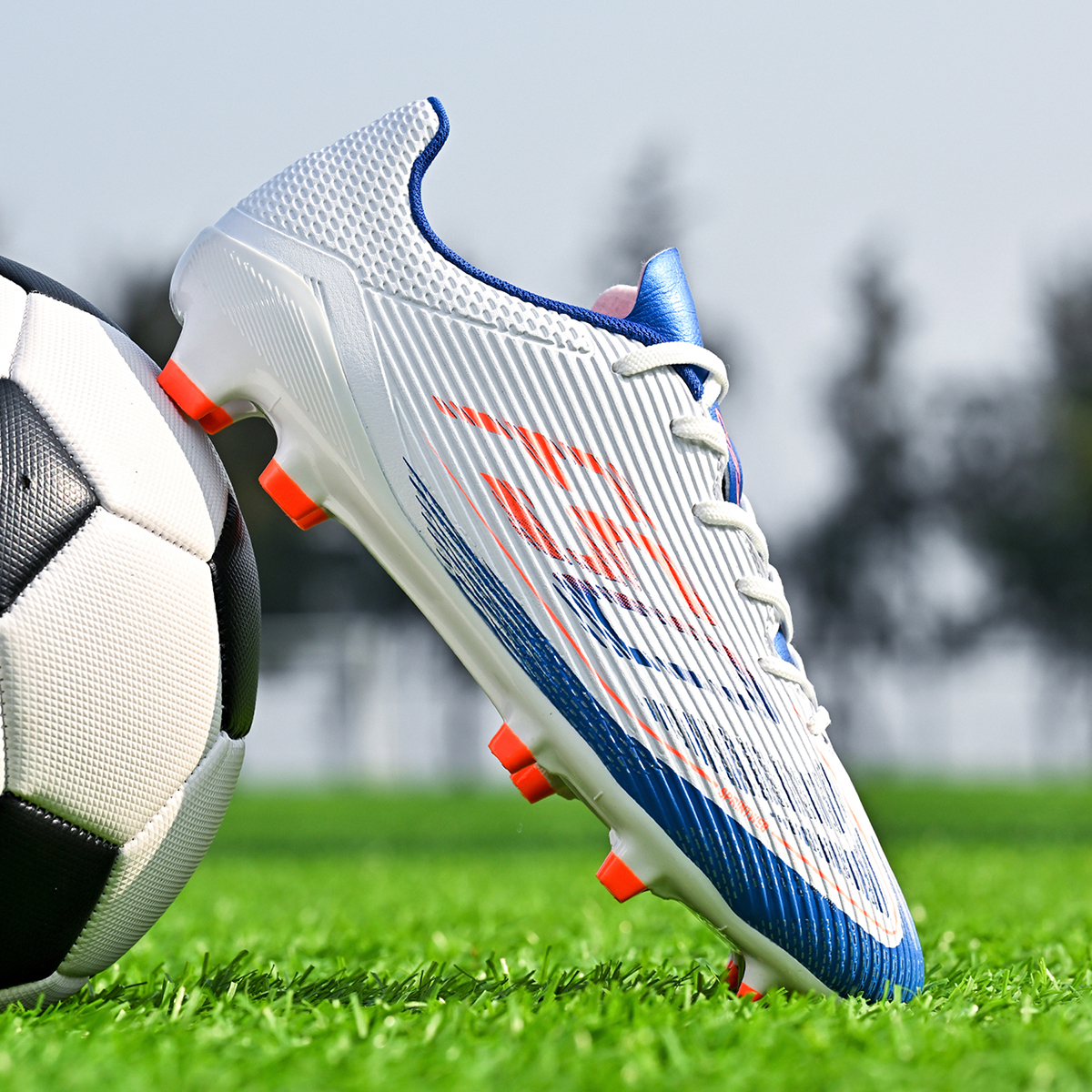 JDQ-002C-Stock Lace-up Firm Ground Football Shoes,EU Sizes 35-45 — 1