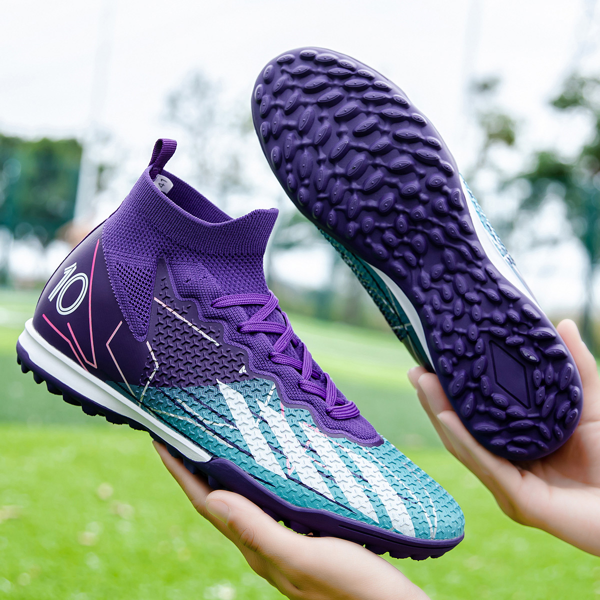 95KS-Stock High Top TF Football Shoes,EU Sizes 35-45 — 2