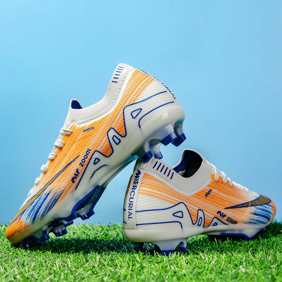 198C-TPU Seamless Upper Long Stud Soccer Shoes Football Cleats Sizes 35-45 — 5