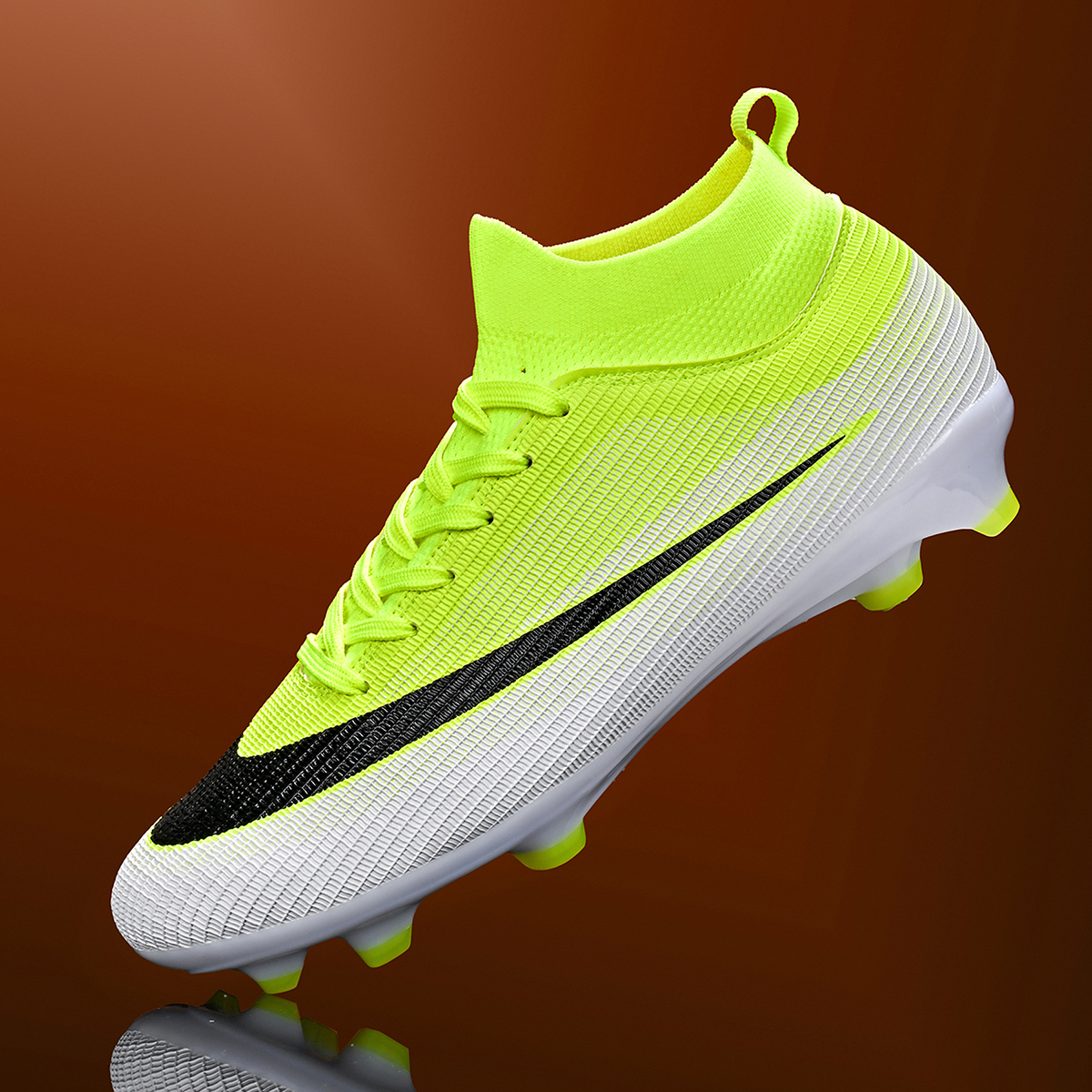 3802C-Stock High Top Lace-up FG Football Shoes,EU Sizes 35-45 — 12
