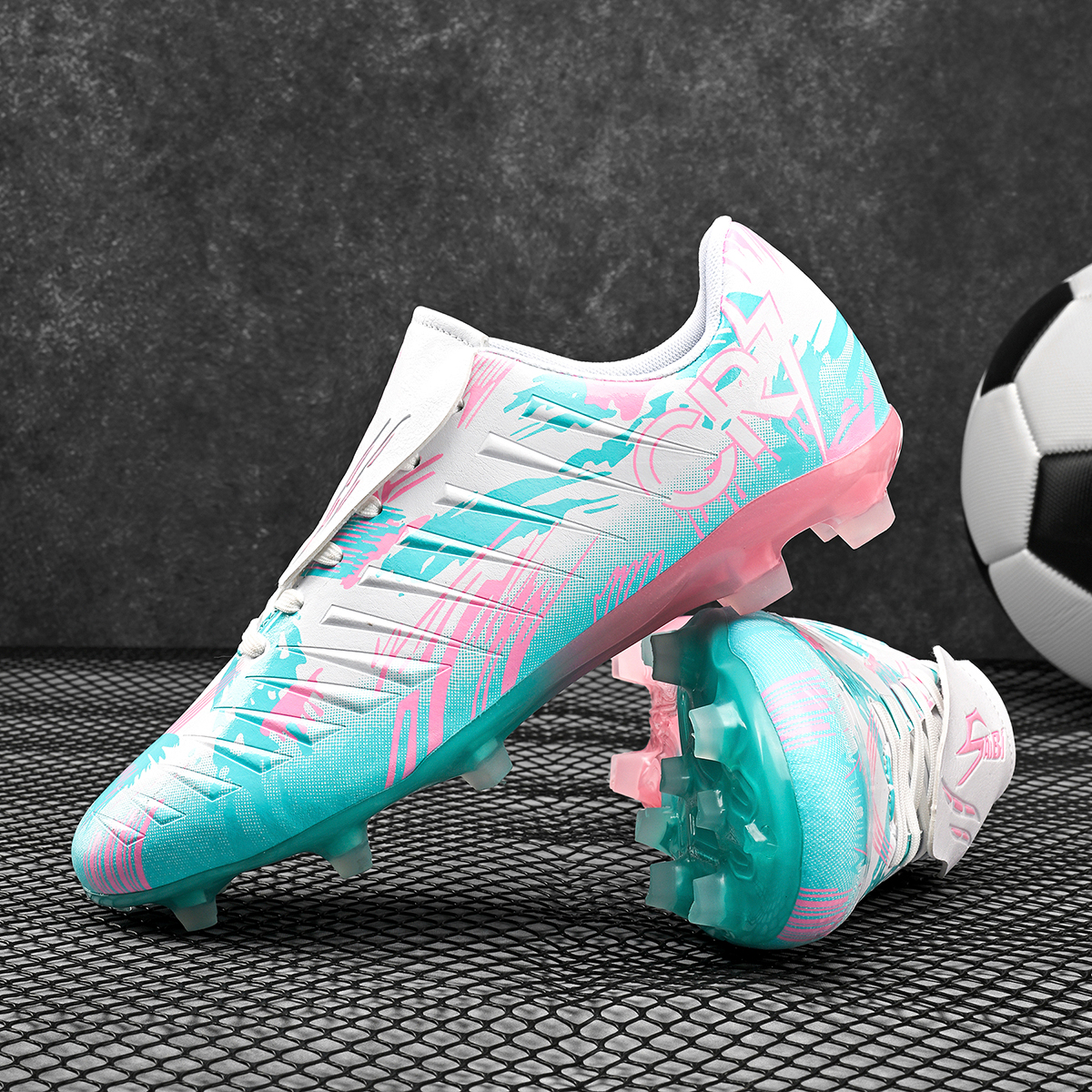S-0377C-Stock Fold-Over Tongue FG Football Shoes — 12