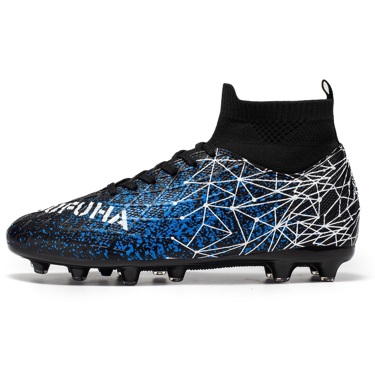 190C-High-Cut Lace-Up Long Stud Soccer Cleats Sizes 35-45