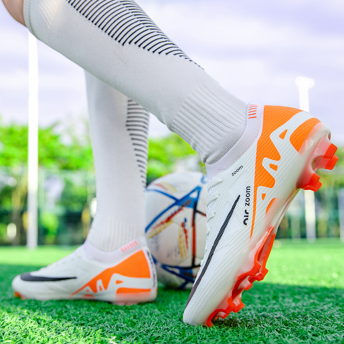 198C-TPU Seamless Upper Long Stud Soccer Shoes Football Cleats Sizes 31-47 — 9