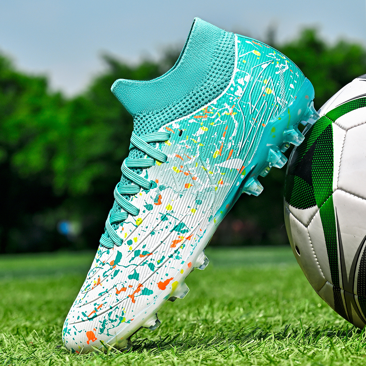 3300M-Stock High Top Multi Ground Football Shoes,Sizes 35-45 — 6