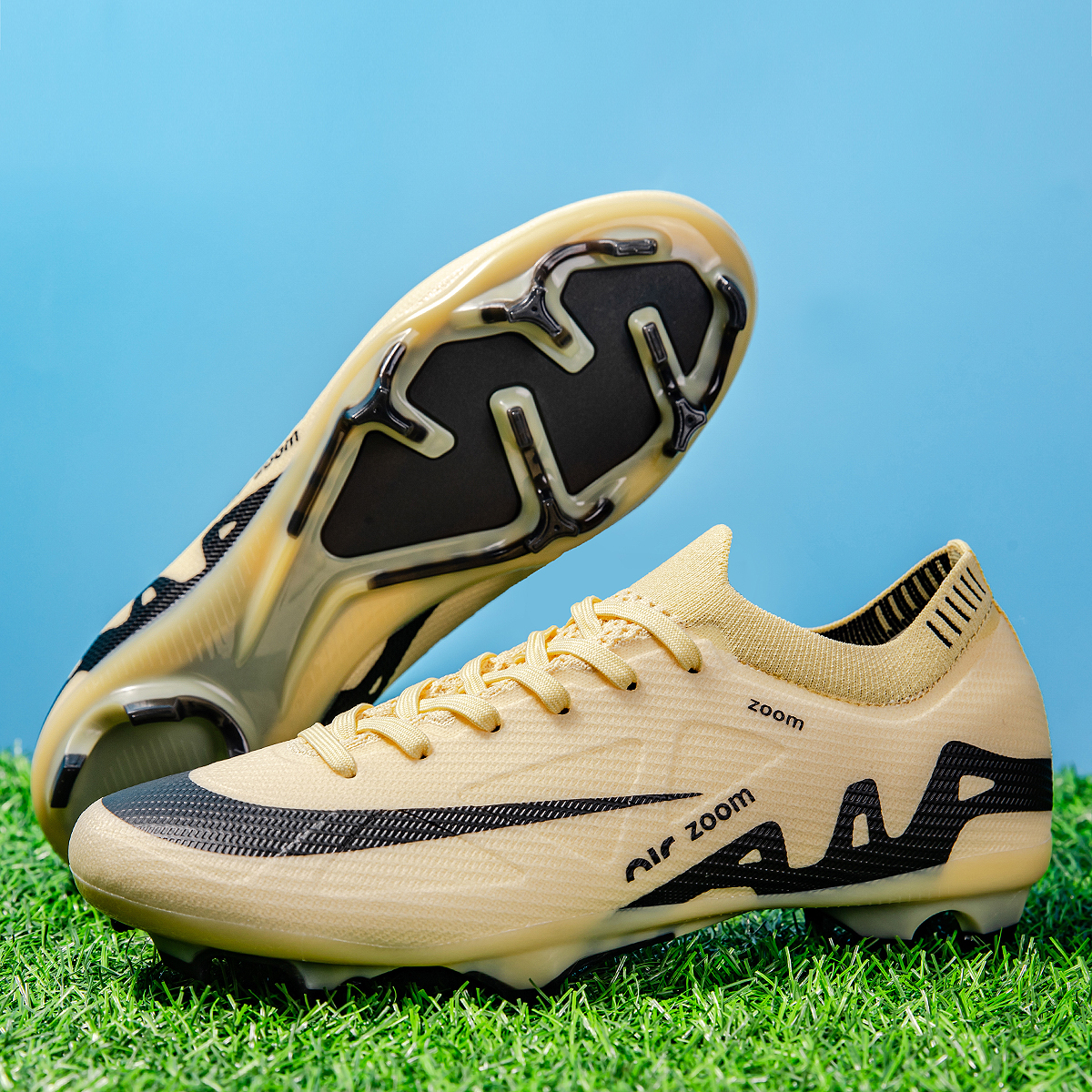198C-TPU Seamless Upper Long Stud Soccer Shoes Football Cleats Sizes 35-45 — 3