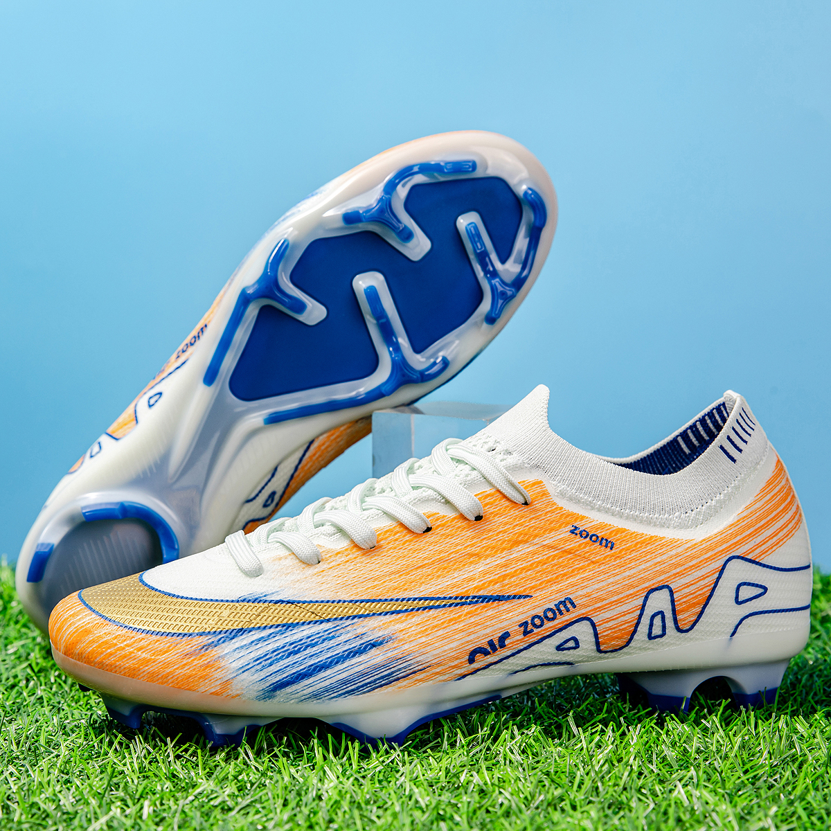 198C-TPU Seamless Upper Long Stud Soccer Shoes Football Cleats Sizes 35-45 — 6