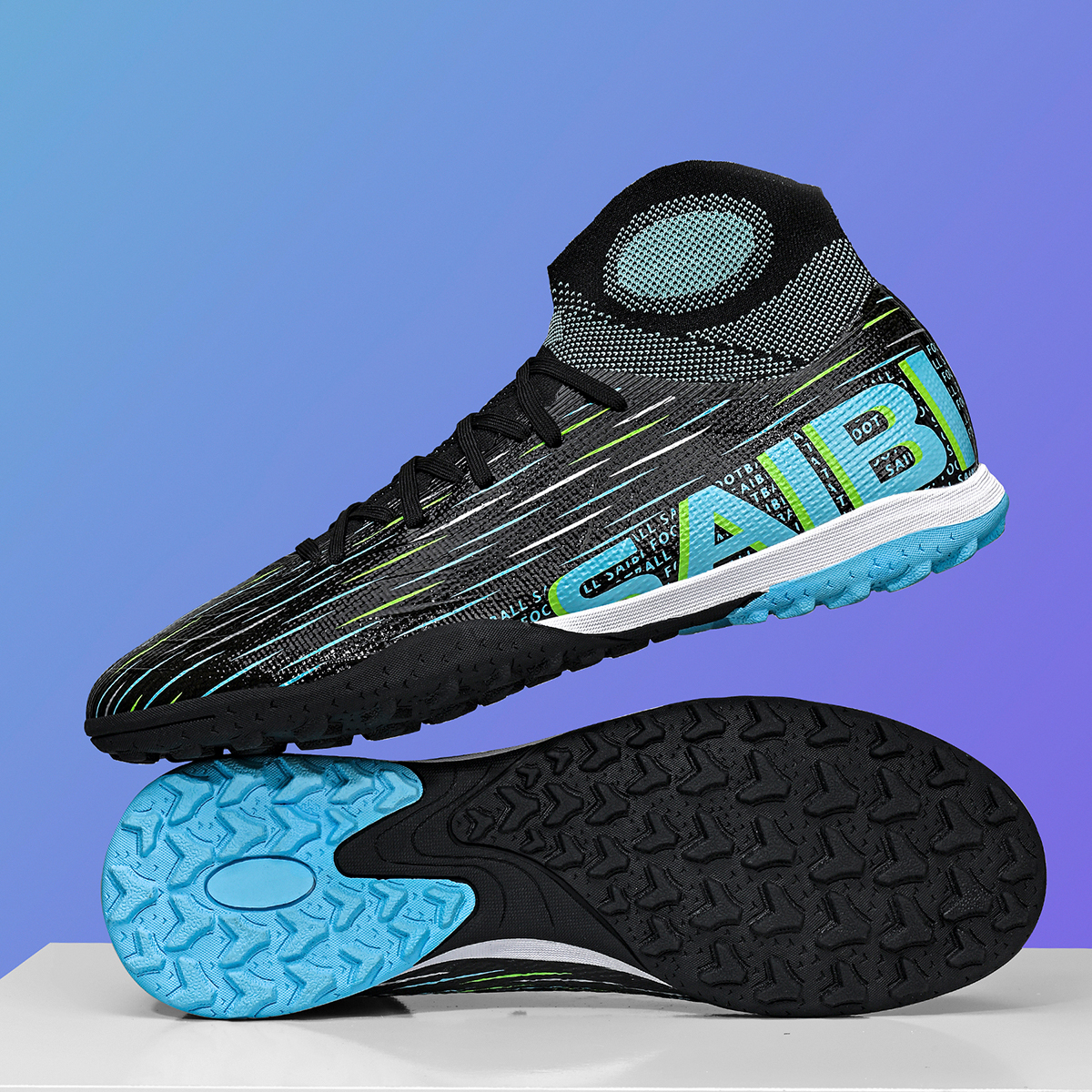 3820S-Stock High Heel TF Football Shoes,EU Sizes 35-45 — 2