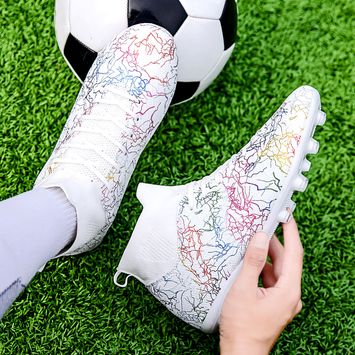 1986C-High-Cut Lace-Up Soccer Cleats Sizes 32-46 — 4