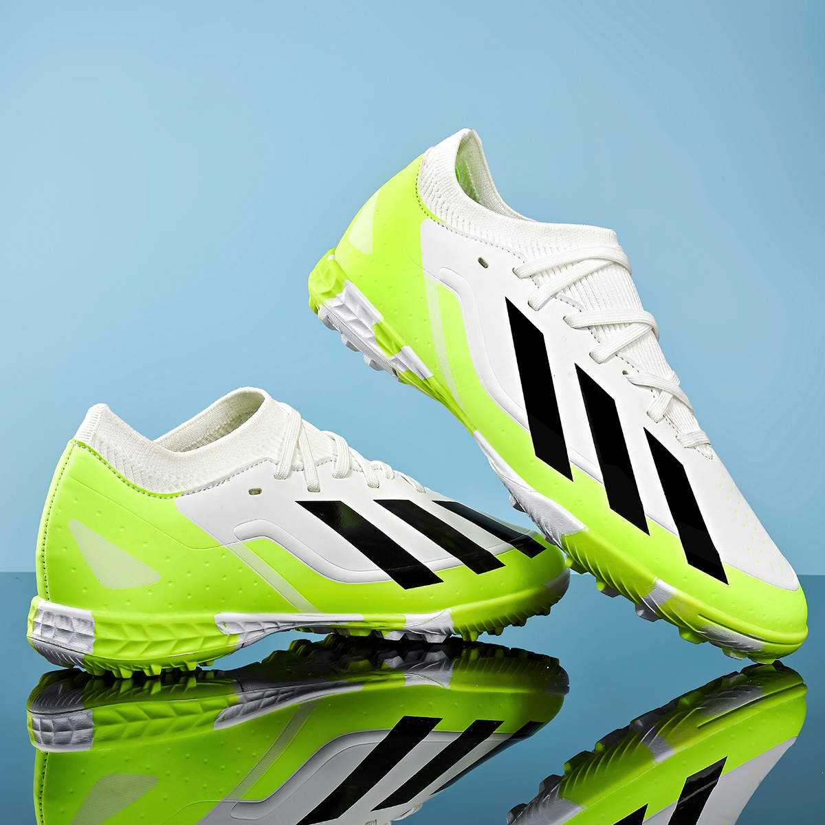 25010S-PU Leather Lace-Up Turf Soccer Cleats Sizes 32-45 — 4