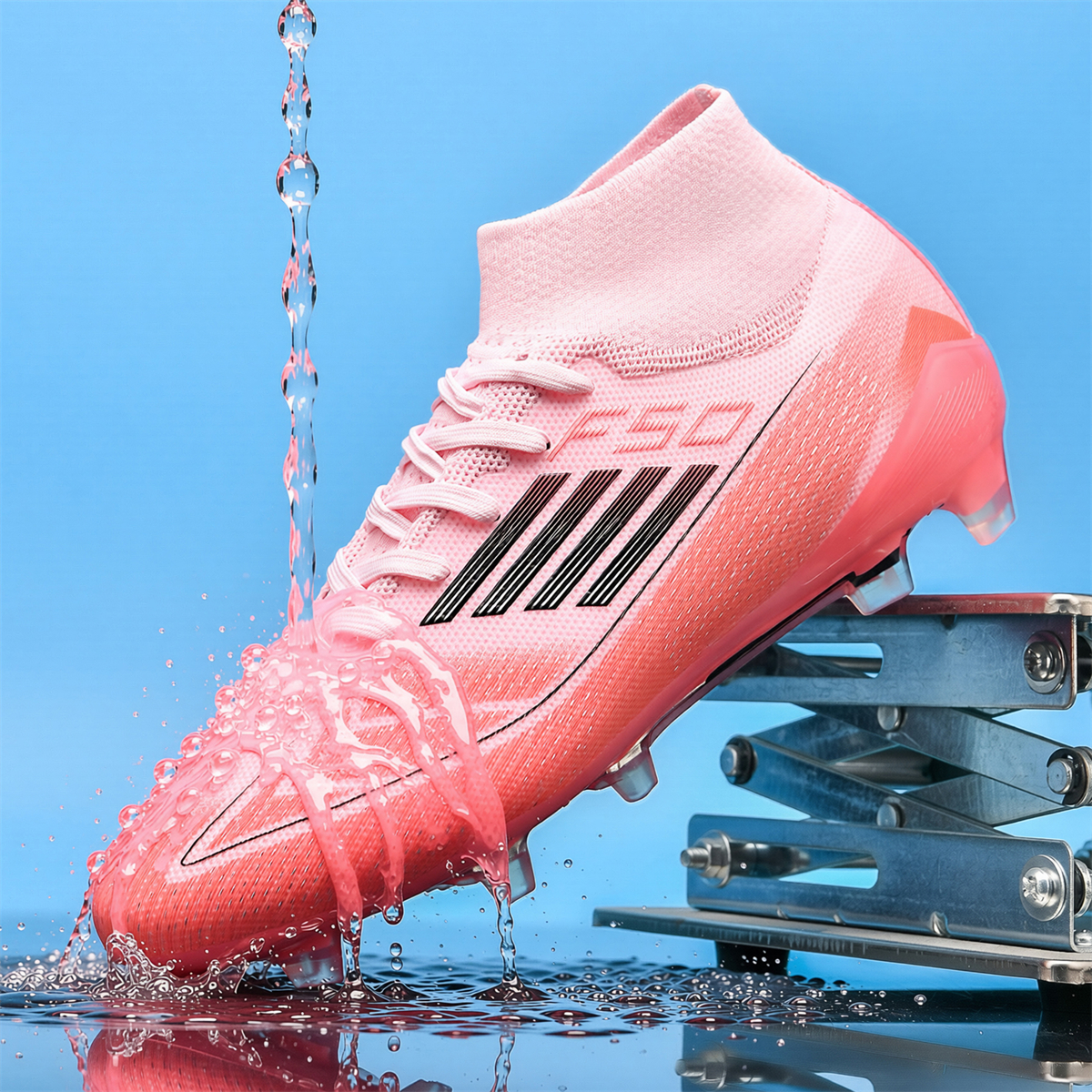 F004C-Stock High Top FG Football Shoes,EU Sizes 35-45 — 5