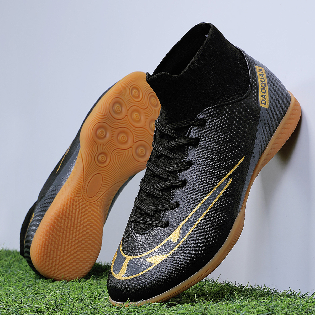 2150P-High-Cut Flat-Sole Lace-Up Soccer Cleats Sizes 35-45 — 7