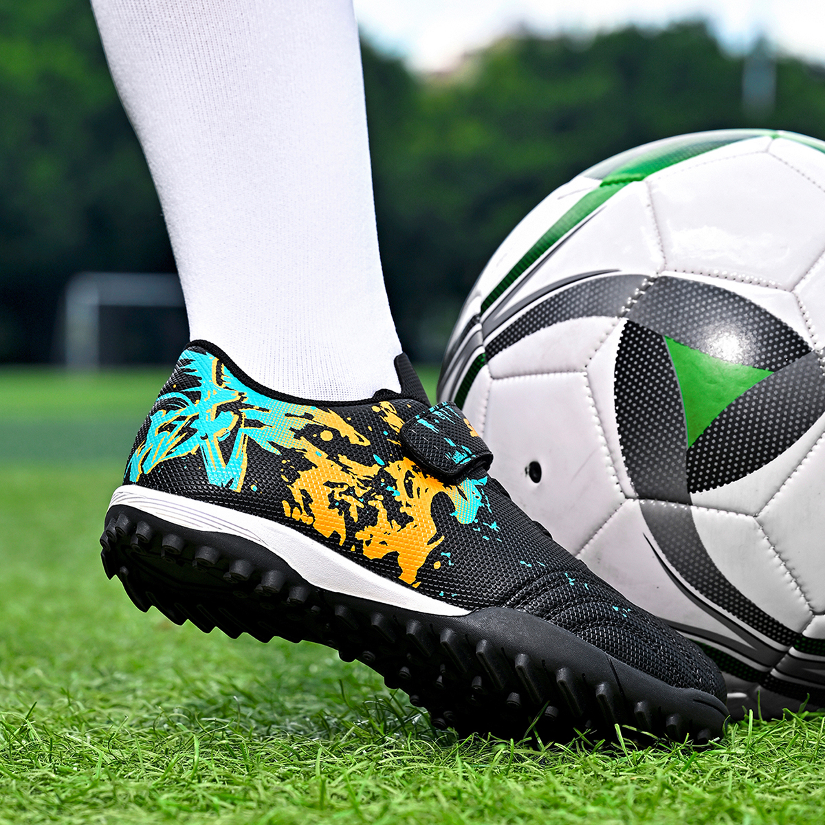 2370S-Kids' PU Upper Turf Soccer Cleats Sizes 30-38 — 7