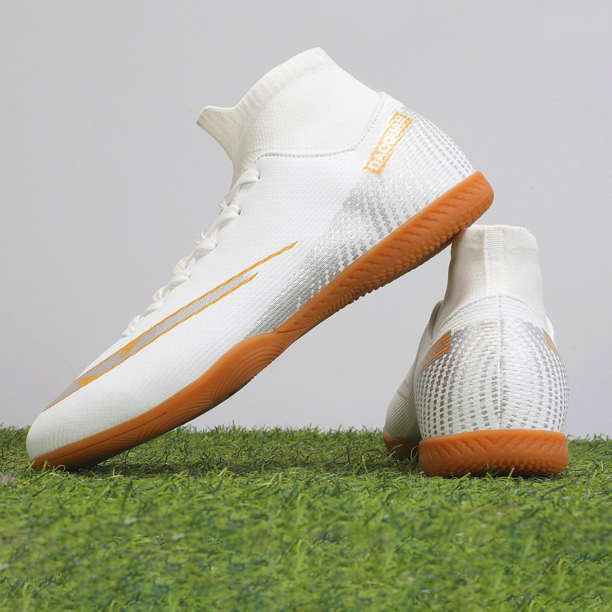 2150P-High-Cut Flat-Sole Lace-Up Soccer Cleats Sizes 35-45 — 4