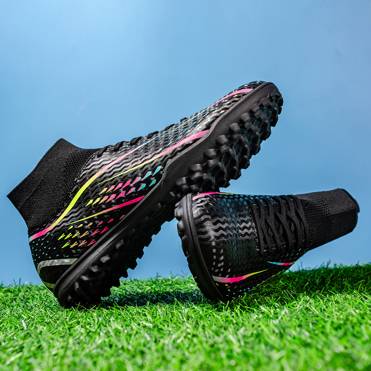 8070S-Stock High Top TF Football Shoes,EU Sizes 38-45 — 11