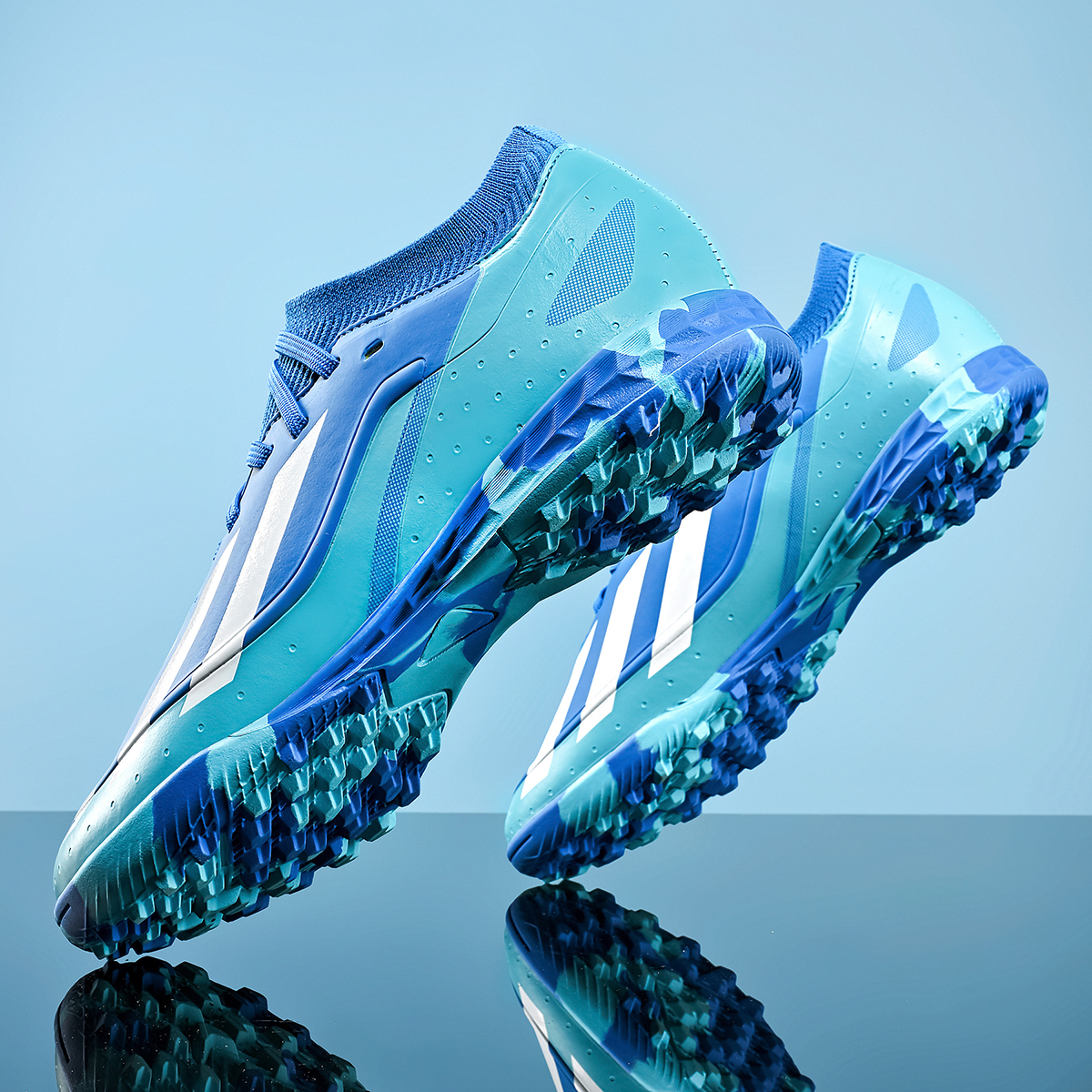 25010S-PU Leather Lace-Up Turf Soccer Cleats Sizes 32-45 — 2