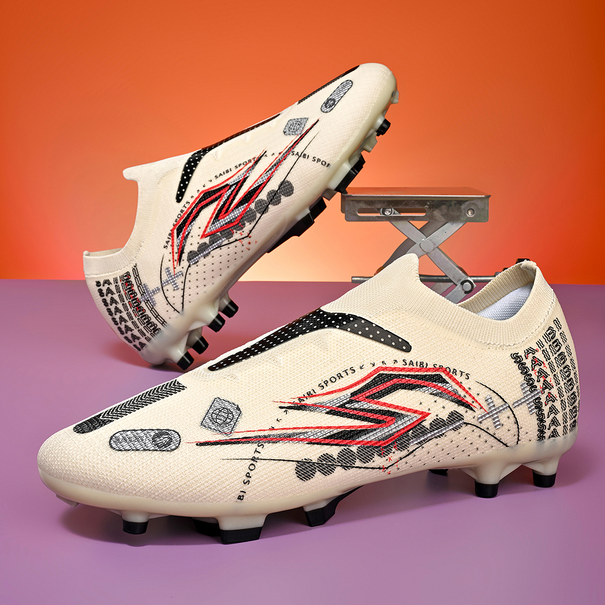 3942C-Stock Slip-on FG Football Shoes,EU Sizes 35-45 — 8
