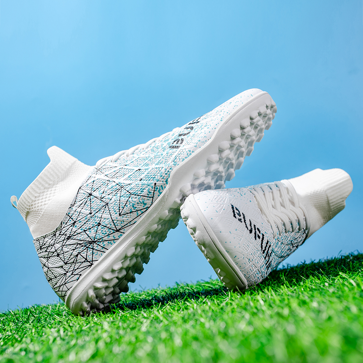 190S-High-Cut Turf Soccer Cleats Sizes 35-45 — 1