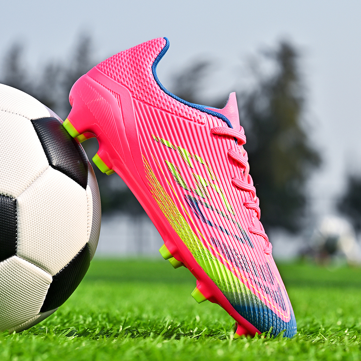 JDQ-002C-Stock Lace-up Firm Ground Football Shoes,EU Sizes 35-45 — 4