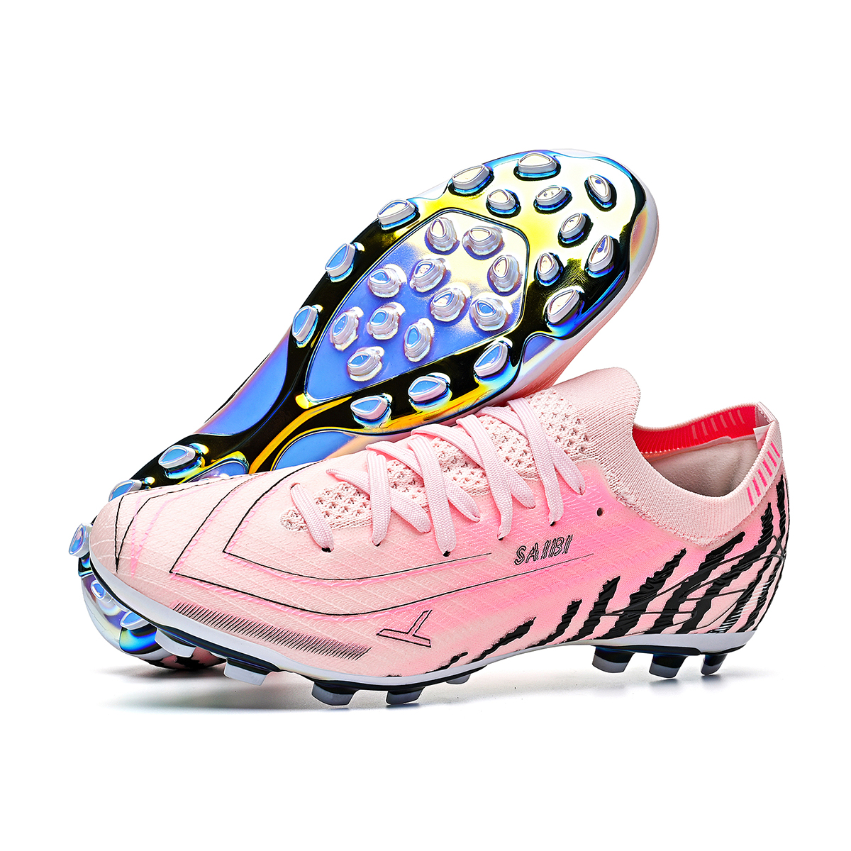 3649MJ-TPU Long-Stud Soccer Cleats with Holographic Gold Sole, Sizes 35-45 — 7