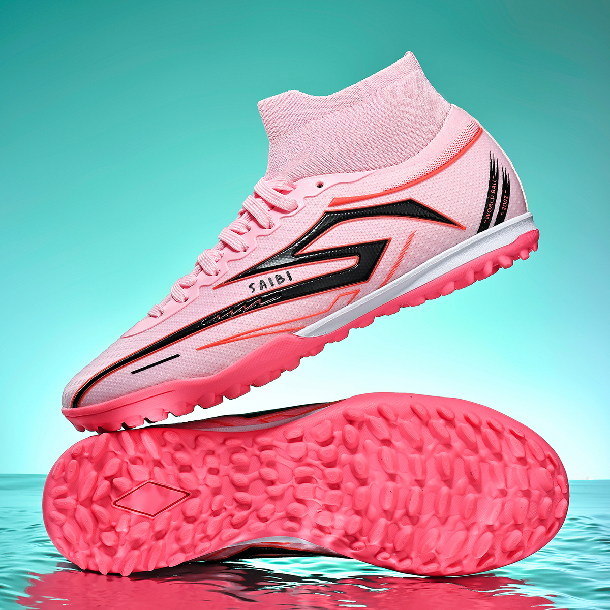 3366S-TPU High-Cut Lace-Up Turf Soccer Cleats Sizes 35-45 — 10