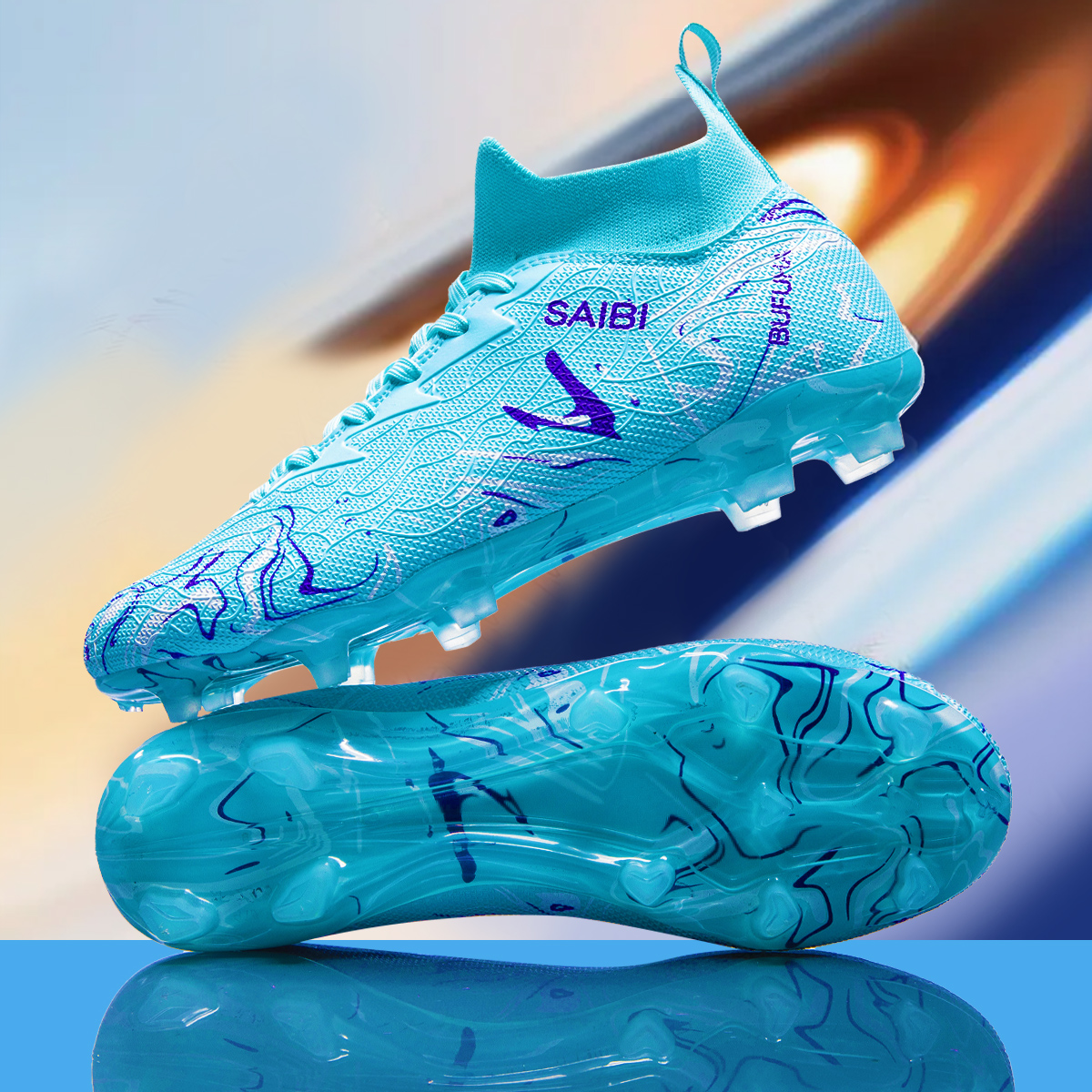 8010C-Stock High Heel FG Football Shoes,EU Sizes 39-45 — 2