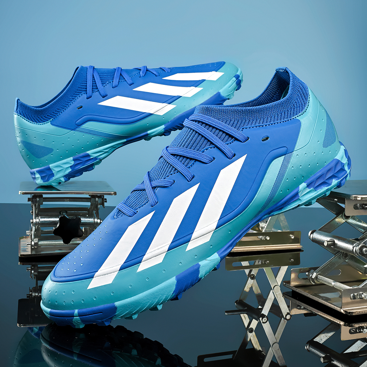25010S-PU Leather Lace-Up Turf Soccer Cleats Sizes 32-45 — 10
