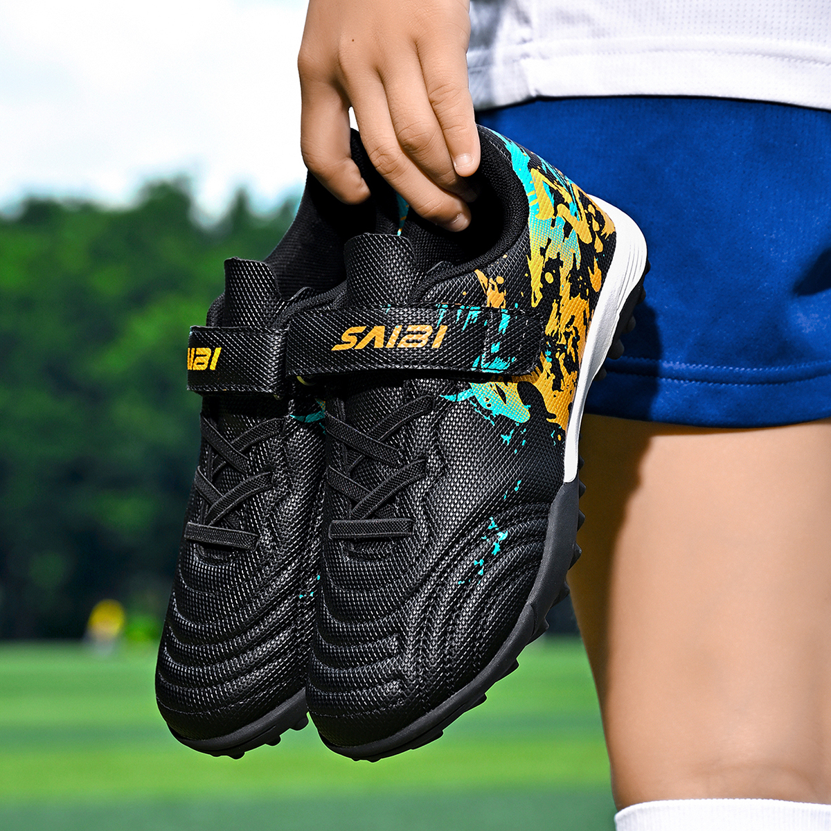 2370S-Kids' PU Upper Turf Soccer Cleats Sizes 30-38 — 2