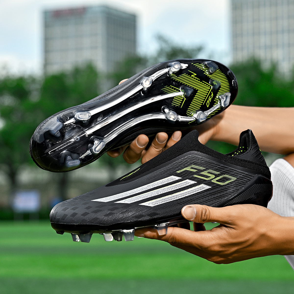 JDQ-004C-Stock Slip-on Firm Ground Football Shoes,EU Sizes 35-45 — 15
